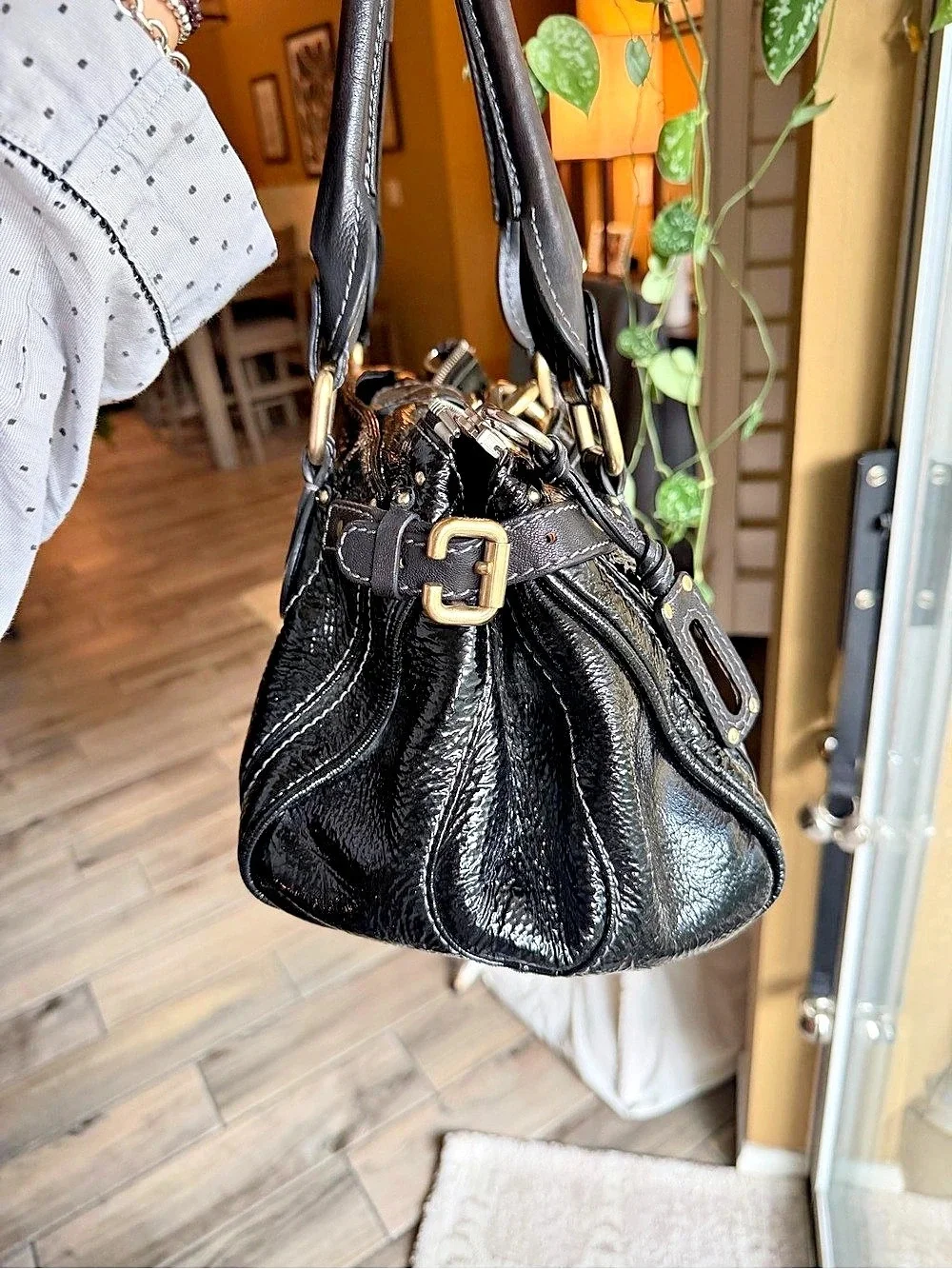 Chloé Paddington Black Patent Leather Bag